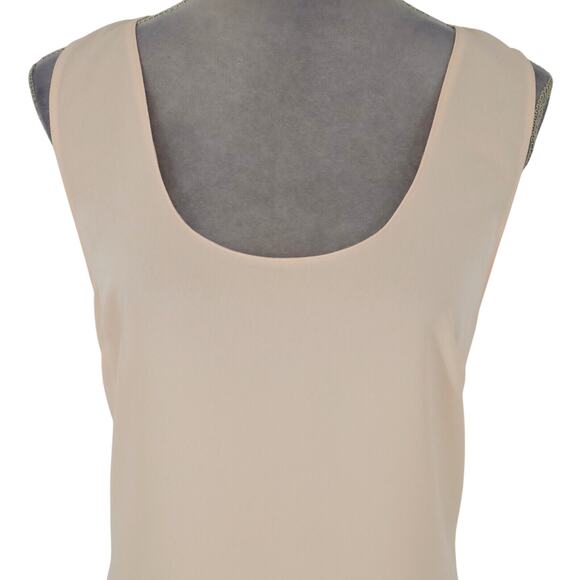 Erin Fetherston Dress Womens 10 Peach Chiffon Fringe Trim Skirt Side Zip New - Picture 8 of 16